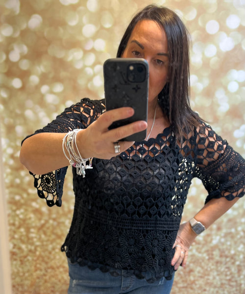 Crochet top with cami