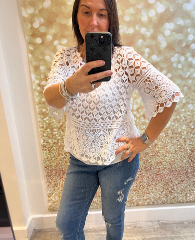 Crochet top with cami