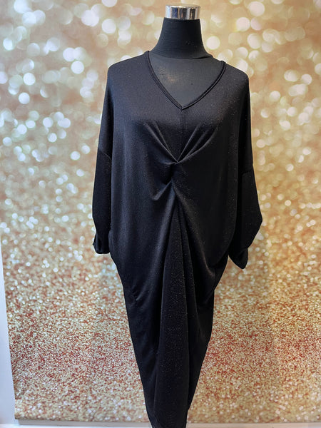Glitter Twist Front Sparkle Dress