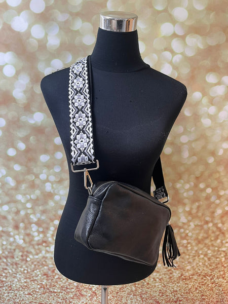 Leather Tassel Bag with Multi Strap