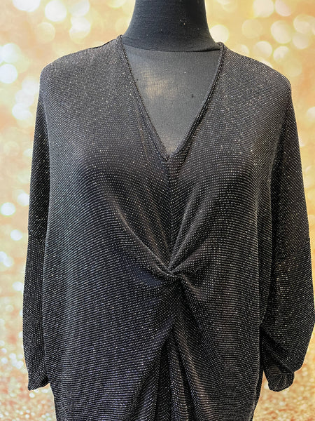 Glitter Twist Front Sparkle Dress