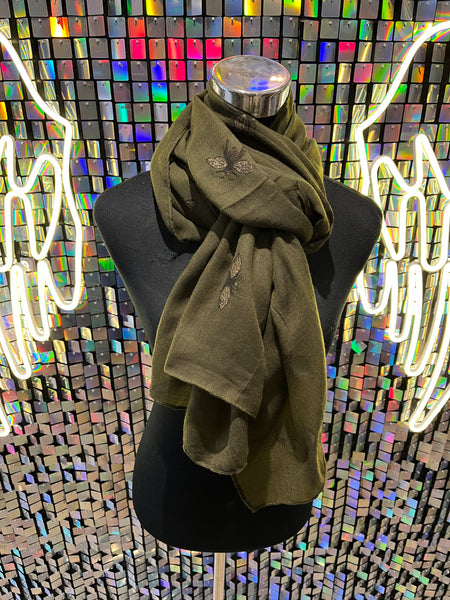 Bee print glitter scarf