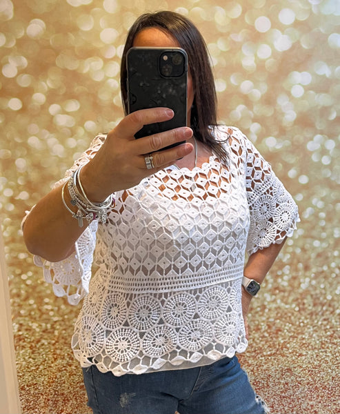 Crochet top with cami