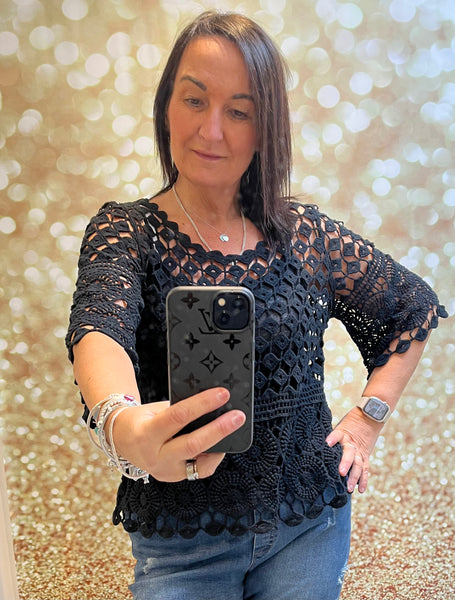 Crochet top with cami